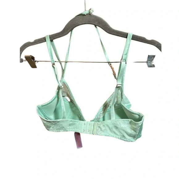 Savage x Fenty Strap Up Lace Plunge Bra Mint Green Size 34DD - Picture 5 of 5